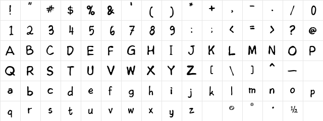 Edoms Handwritting Normal Regular font glyphpreview