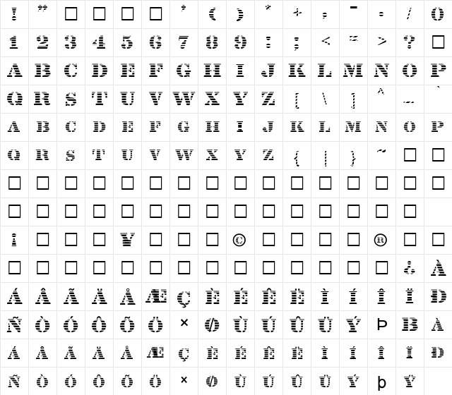 FZ UNIQUE 25 STRIPED Normal font glyphpreview