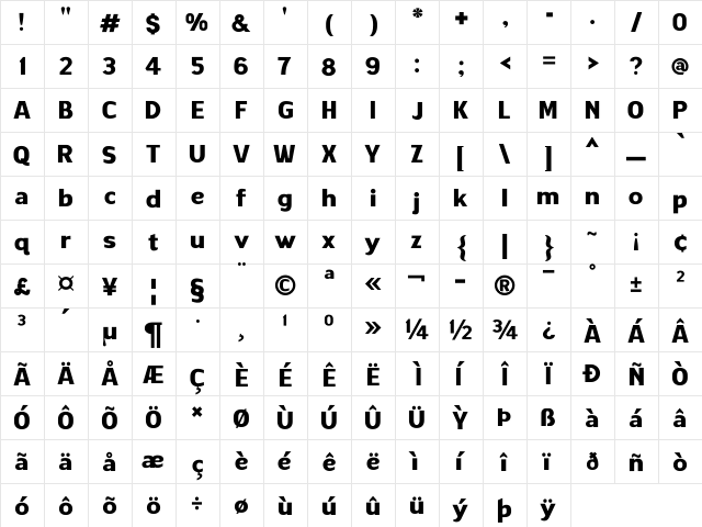 ALEWISDODI ExtraBold font glyphpreview