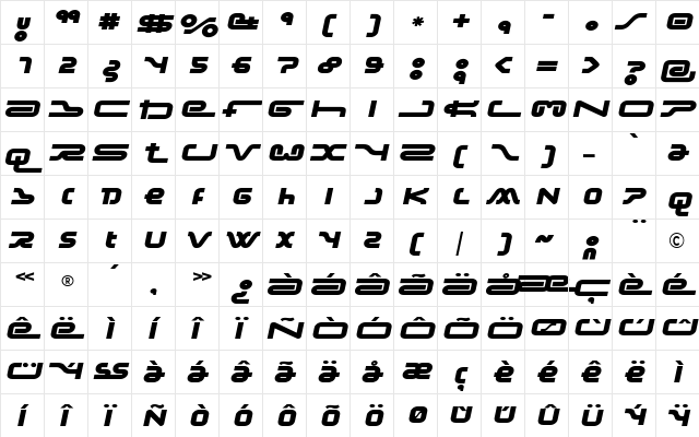 Frozdotre Regular font glyphpreview
