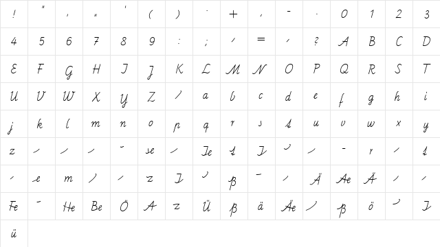 SchulschriftC Regular font glyphpreview