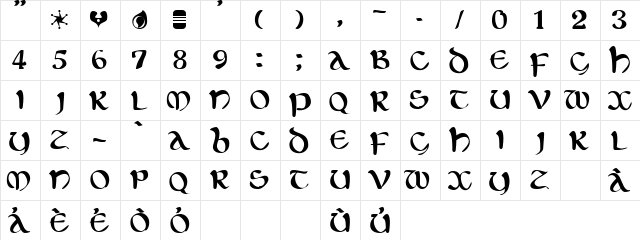 Eltic Regular font glyphpreview