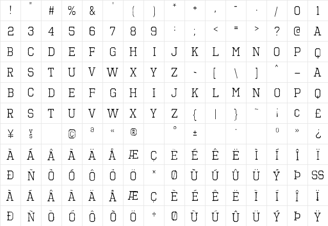 Octin Vintage Free Regular font glyphpreview