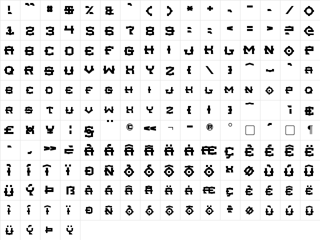 Tsa Regular font glyphpreview