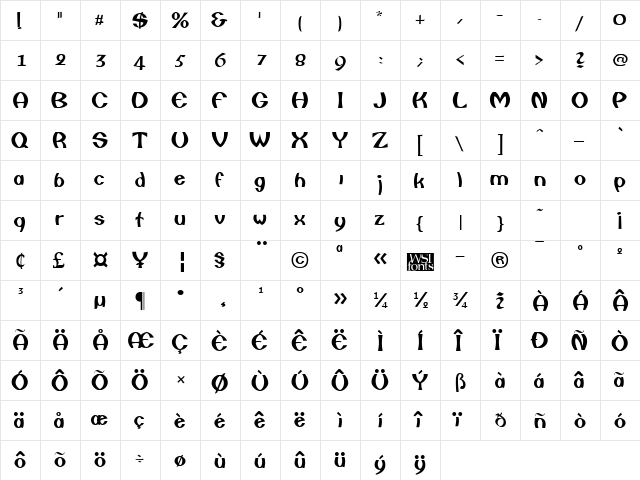 Comstare Regular font glyphpreview
