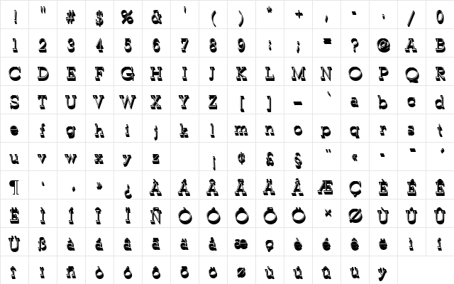 StymieTLigSh1 Regular font glyphpreview