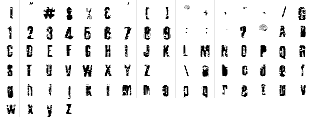 Tooth Ache Regular font glyphpreview