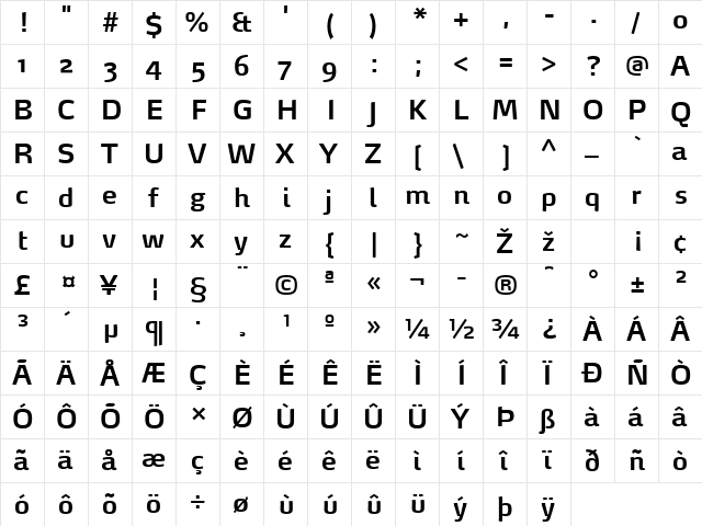 MaxDemiSerif-SemiBold Regular font glyphpreview
