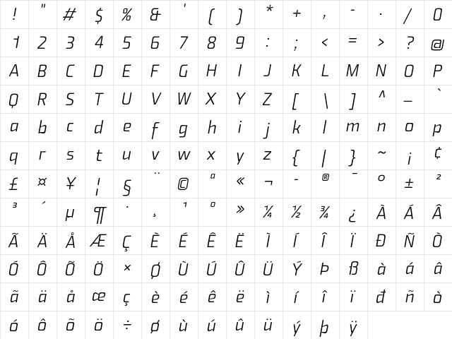 Fishmonger EL Italic font glyphpreview