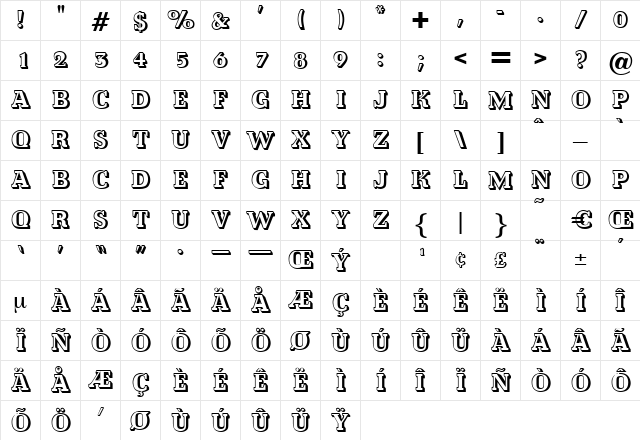 QuarterOpen Regular font glyphpreview