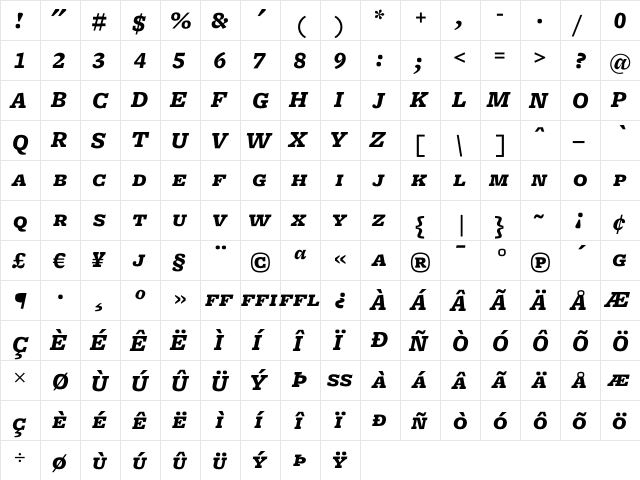 Freight Micro Black Italic SC font glyphpreview