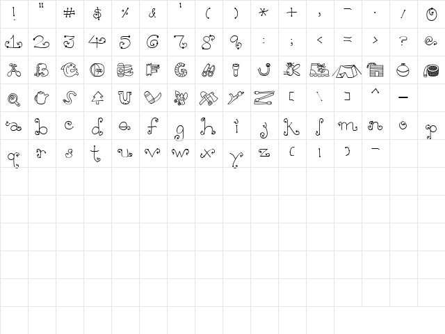 LD Camping Regular font glyphpreview