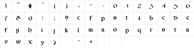 CallifontsF64TrueType Regular font glyphpreview