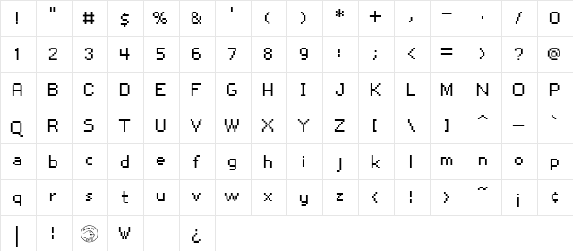 snoot.org pixel10 Regular font glyphpreview