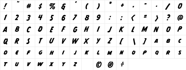 CC Monster Mash Medium font glyphpreview
