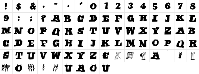 EgyptianFreehand Regular font glyphpreview