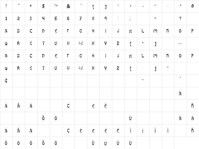 Shattered Pixels Regular font glyphpreview