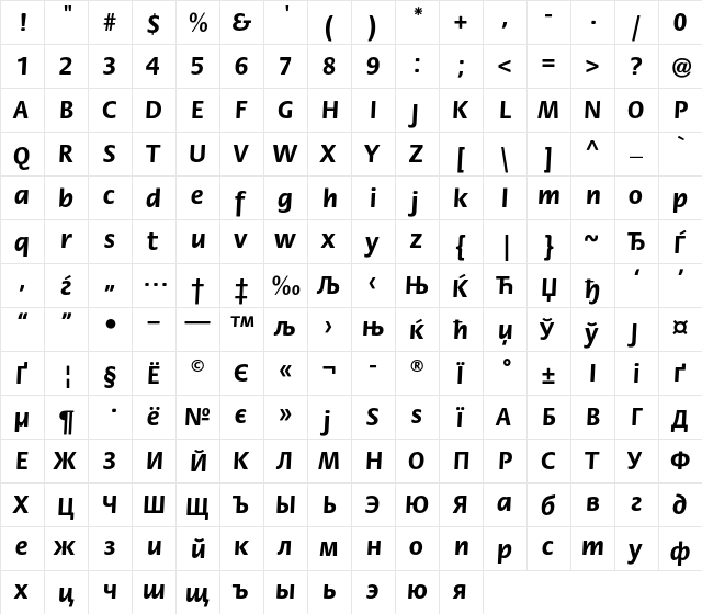 FloraC Regular font glyphpreview