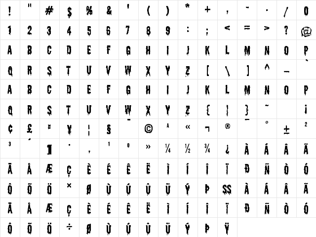 Shlop Regular font glyphpreview