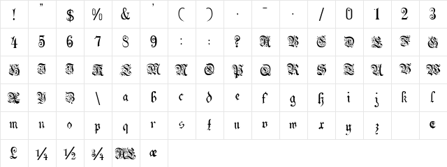 Colton Gothic Normal font glyphpreview