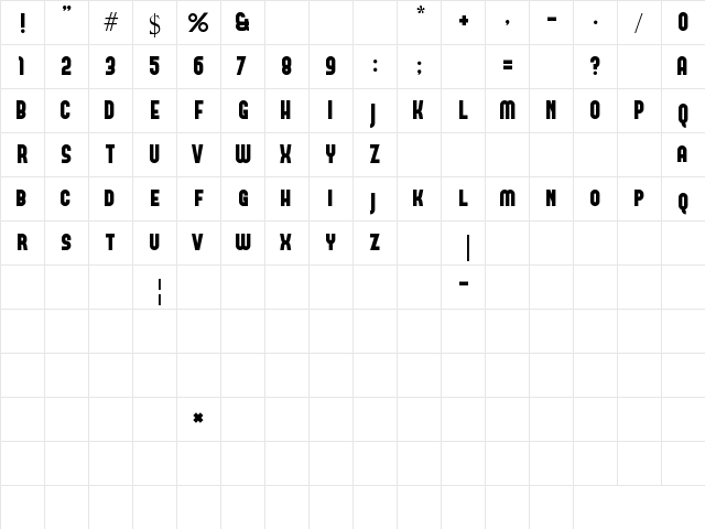 firsttest Regular font glyphpreview