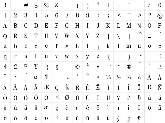 Feline Normal font glyphpreview