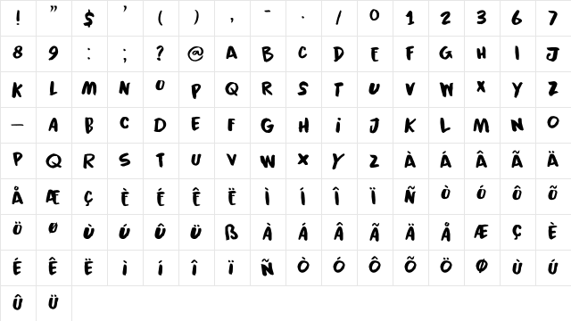 Black Cluster DEMO Regular font glyphpreview