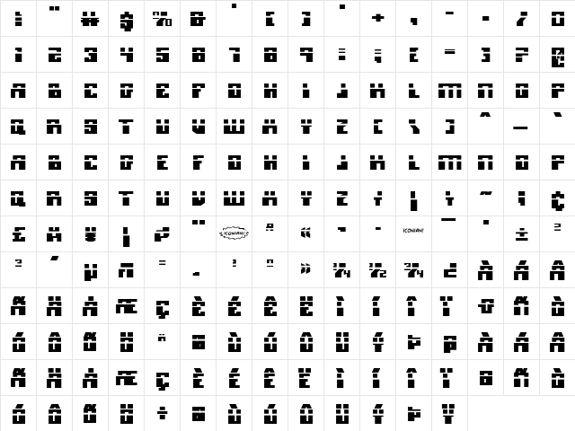 Micronian Laser Regular font glyphpreview