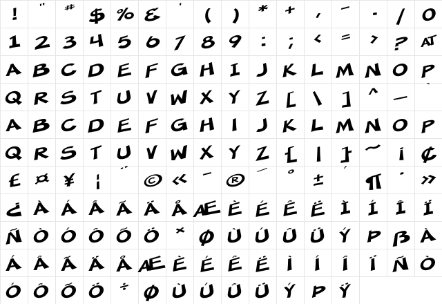 SF Minced Meat Extended Regular font glyphpreview