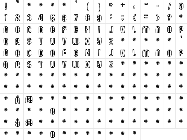 Mute Fruit Black Krash Regular font glyphpreview