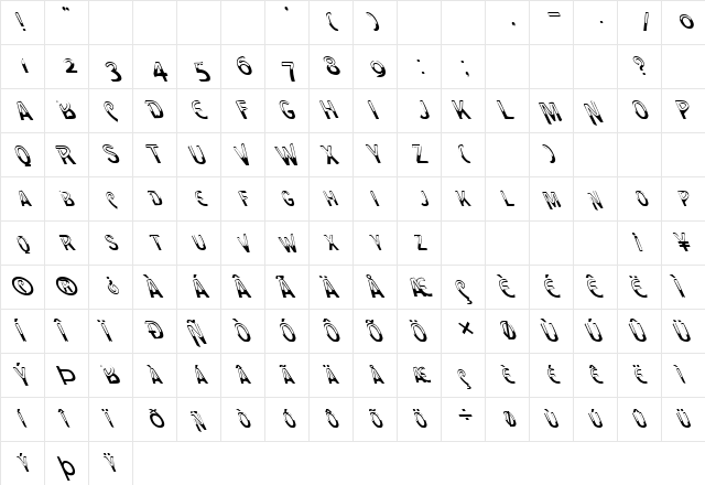 FZ UNIQUE 4 LEFTY Normal font glyphpreview