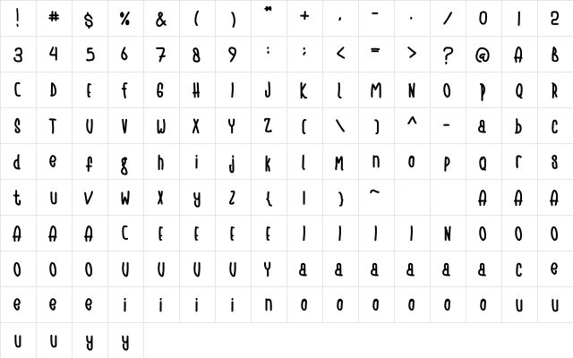 Alexa Cassandra Regular font glyphpreview