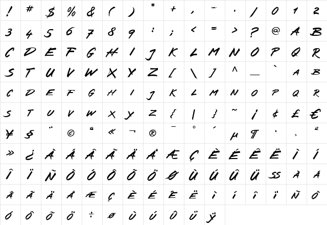 Squickt Plain SmallCaps Regular font glyphpreview