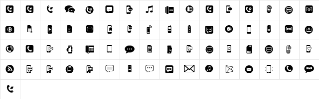 Mobile Icons Regular font glyphpreview