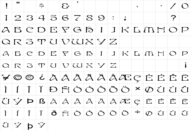 FZ JAZZY 20 EX Normal font glyphpreview