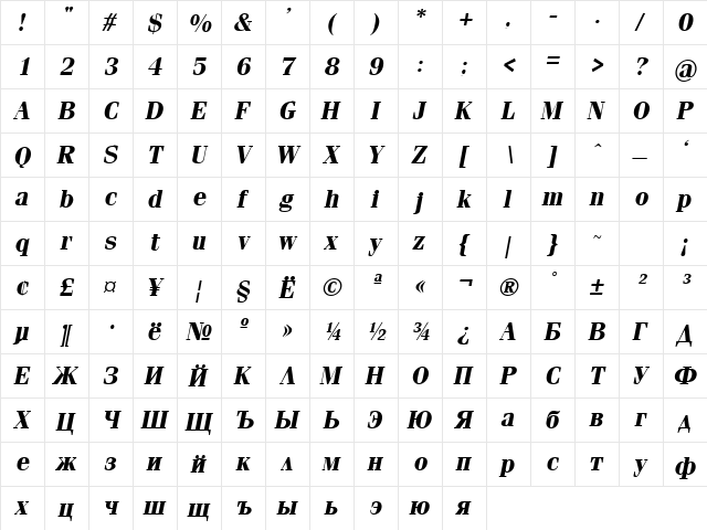 Simeiz Bold font glyphpreview