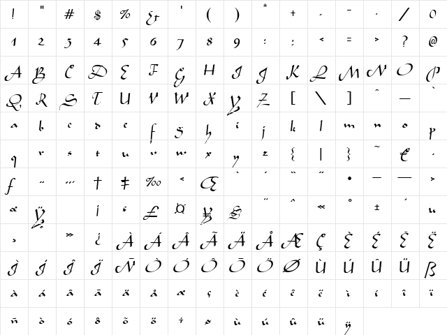 Shamar Regular font glyphpreview
