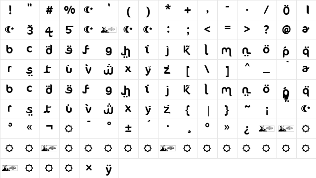 FTF Ahlan Ve Arabez FREE Regular font glyphpreview