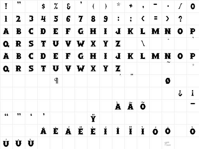 SaloonExt Th Regular font glyphpreview