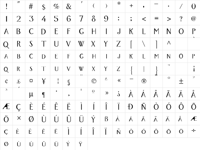CadizSCapsSSK Regular font glyphpreview