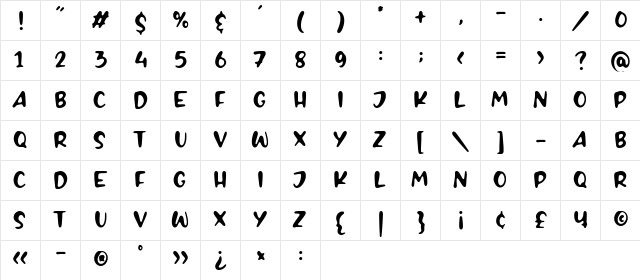 FRANKY TOYS Regular font glyphpreview