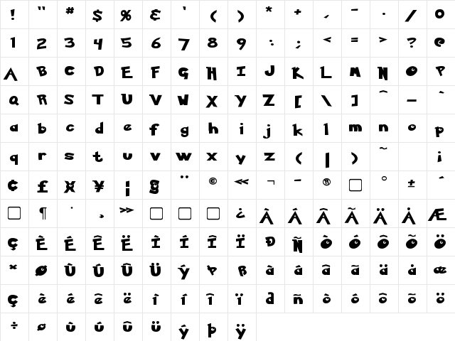Ketchum Regular font glyphpreview