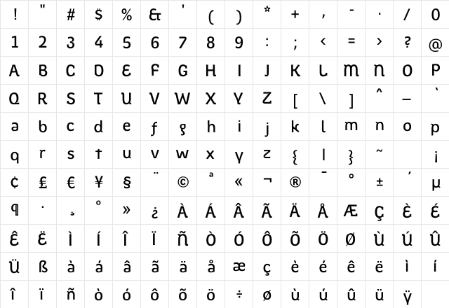 Spotka AlternateMedium Regular font glyphpreview