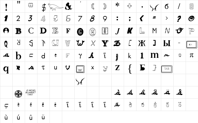 Anonymous Regular font glyphpreview