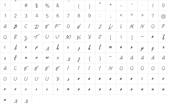 Sumatera Regular font glyphpreview