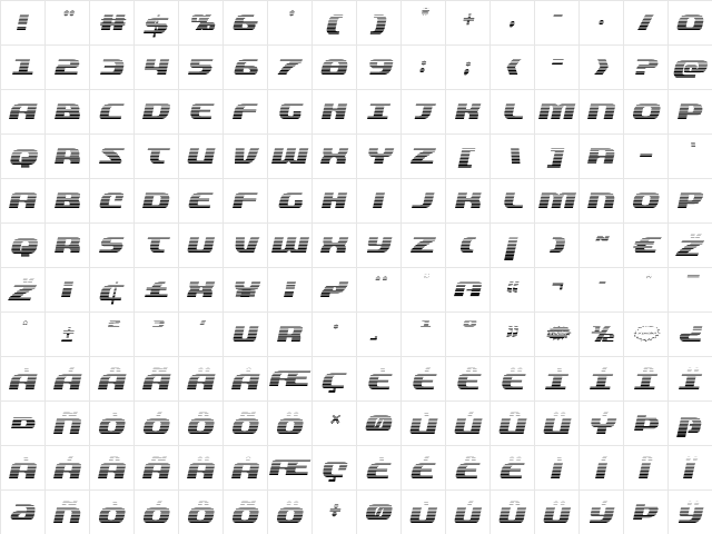 Quickening Gradient Italic Italic font glyphpreview