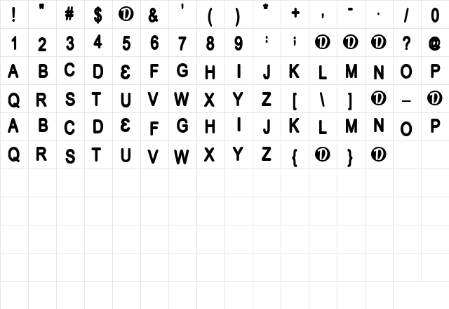 Fish Regular font glyphpreview