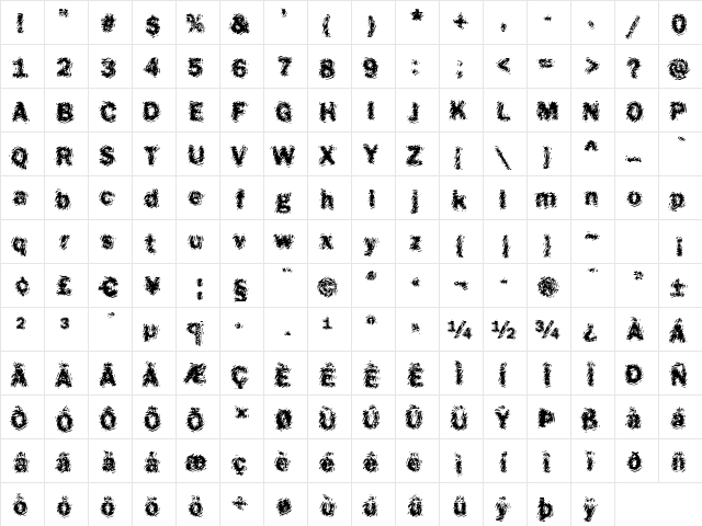 Funky18 Bold font glyphpreview