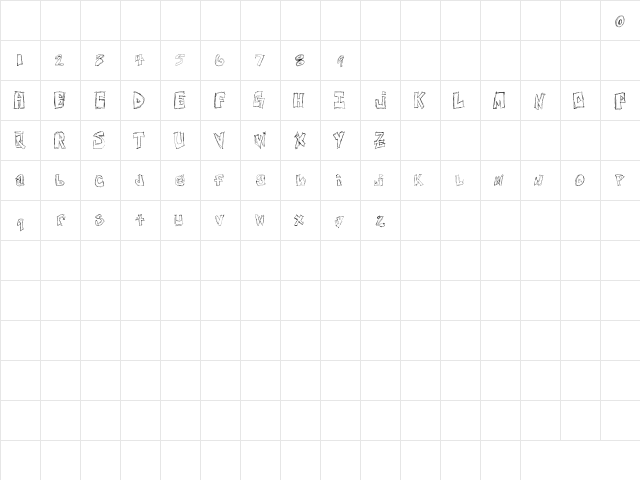 NewWGL4Font Regular font glyphpreview