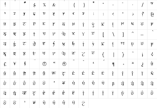 DevineTown Regular font glyphpreview